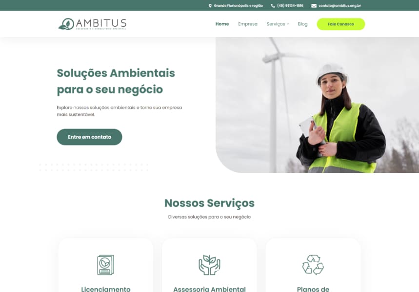 Screenshot do site Ambitus