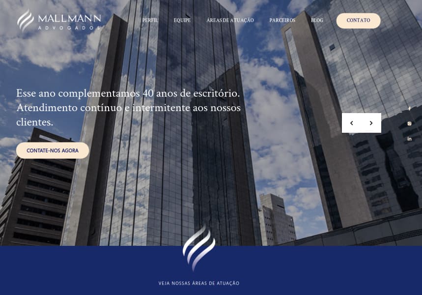Screenshot do site Mallmann Advogados